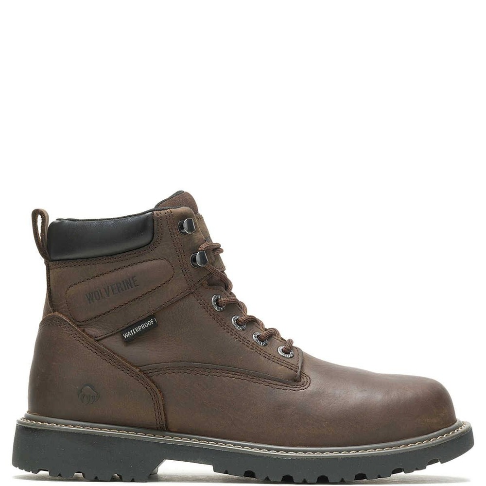 Wolverine | Men 13W | Floorhand WP | Waterproof Work Boots‎ Brown Lthr Lace Up